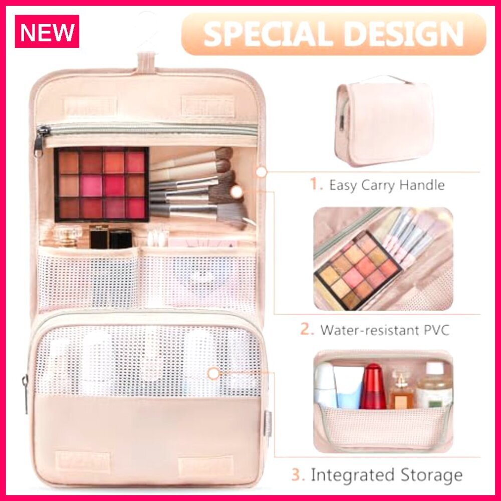 8 Set Travel Packing Cubes with Hanging Toiletry Bag, Polyester Organizers - Picture 4 of 8